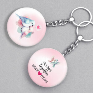 Personalized Love Birds Keychain
