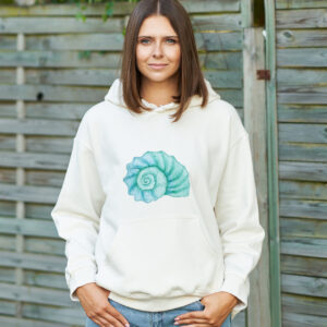 🐚 Ocean Glow Seashell Fleece Hoodie Sweatshirt 🌊✨